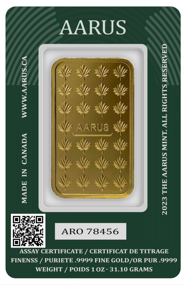 1 OZ GOLD AARUS BAR - Master JewellersGold Bar 9999