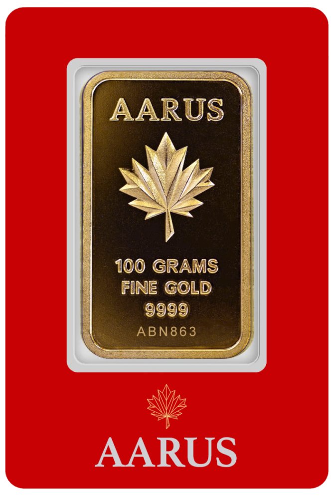 100 GRAM AARUS GOLD BAR - Master JewellersGold Bar 9999